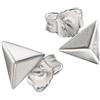 CLEVER SCHMUCK Orecchini a forma di piramide triangolare, 6 mm, in argento Sterling 925 lucido, per uomo e donna, in astuccio per gioielli, Metallo