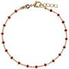 Schmuck Les Poulettes LES POULETTES BIJOUX - Bracciale Placcato Oro Perline e Piccole Perle - Rosso