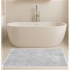 Generico Tappeto Bagno Antiscivolo in Microfibra di Ciniglia - Super Assorbente, Lavabile in Lavatrice, Morbido con fondo Gommato - Colore Bianco, Misure 50x80