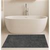 Generico Tappeto da Bagno in Microfibra di Ciniglia Antiscivolo con Fondo Gommato - Ultra Assorbente, Frange Morbide, Lavabile in Lavatrice - Comfort e Sicurezza per il Tuo Bagno (Stone, 60x120)