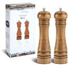 YEENAIV Set di macinini per sale e pepe, macinapepe in legno, kit macinapepe in legno, ricaricabile, in legno di quercia, per cucina, 25,4 cm