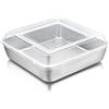 Joyfair Teglia per torte, casseruola quadrata Joyfair con coperchio, teglia quadrata per brownie in acciaio inossidabile, perfetta per lasagne/brownie/torte, sana e resistente, lavabile in lavastoviglie