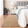 Aspire Homeware Tappeto soffice per camera da letto - Tappeto beige 80x300 cm per soggiorno, grande runner, tappeto soffice in pile, moderno, morbido, in finta pelliccia, per casa