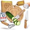 Eli® Coltello per bambini con tagliere, salvadita e pelapatate | Set di 5 coltelli da cucina per bambini di alta qualità e a prova di bambino - acciaio inox - manici in legno di faggio