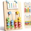 Msauifncp Giochi per Anziani Abbinamento Quattro Colori Entrambi i Lati in Legno