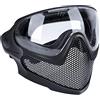 ATAIRSOFT Airsoft 2 modalità Tactical Safety Maschera Protettiva a Pieno facciale Occhiali Anti-Appannamento Set con 3 Lenti intercambiabili BK