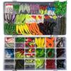 RoseFlower Kit di Esche da Pesca, 301Pcs Artificiali Set per Trota, Persico, Luccio - Spinning Accessori con Vermi, Dure, Ganci Singolo, Insetti, Cucchiaino