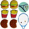 DBAILY Ammortizzatore da Tennis, 6pcs Antivibranti per Racchette da Tennis Patatine Fritte Hamburger Forma Carino Pratico Gel Silice personalità Smorzamento per Tennis per Sport da Tennis All'Aperto