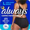 Always - Mutandine Mestruali Lavabile Notte, L, 42-44, 1 Biancheria intima Mestruale, Nero, Flusso Medio Ad Abbondante, Riutilizzabile Fino a 100 Lavaggi, Fino a 12 ore Di Protezione, Comfort Per