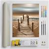 DonElton Calm Beach DonElton Dipingi con i Numeri per Adulti Paesaggio - Kit di Pittura 40x50 cm con Pennelli, Colori Acrilici e Tela di Lino, Senza Cornice - Regalo Creativo (Spiaggia)