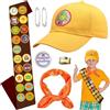 WENAUANG WENAUAN Costume da Scout, 5PC Costume Carnevale Bambino con Cintura con Distintivo, Cappello, Sciarpa, Graffette, Nodo per Sciarpa, per Giochi di Ruolo di Carnevale e Feste