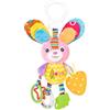 Funsland Giocattolo Giochi Passeggino Neonato,Sensoriali Montessori Giochi per Passeggino 0 3 6 9 Mesi, con Sonagli, Specchio, Massaggiagengive,Neonati Peluche Regalo Bambino Bambini 1 Anno,Coniglio