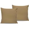Nuit Des Rêves Set di federe (2 pezzi), marrone chiaro, 80 x 80 cm, 100% cotone Ranforce, 117 g/m², morbide e resistenti per il massimo comfort in qualsiasi camera da letto