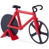 Relaxdays Tagliapizza Bicicletta, Rotella per Pizza, Forma di Bici, Cutter da Cucina in Acciaio Inox, Tagliapasta, Rosso