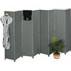 Relaxdays Paravento ad 8 Pannelli, Divisore Pieghevole, HxL170x320 cm, Legno, Carta, XXL, Separé per Interni, Grigio