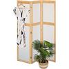 Relaxdays Paravento a 3 Pannelli, 168 x 135,5 cm, Divisore bambù e Plastica, Separé Ambienti Interni, Naturale Bianco