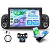 Rimoody 4G+64G Autoradio Android per FIAT Panda 2013-2020 7 Pollici Stereo Panda con Carplay Android Auto Wireless Navi GPS WiFi/FM/RDS/EQ Mirror Link BT Controllo del Volante Telecamera Posteriore