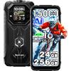 Blackview Rock 1 Android 16 Rugged Smartphone 4G, 24GB+256GB, 6.56 FHD+Doppio Display, 15000mAh Telefono Robusto, 16MP+20MP Visione Notturna, Telefono Impermeabile IP68, NFC, OTG, Gemini Al, Nero