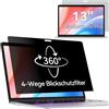 Protescreen Filtro privacy a 360° per MacBook Air 13 (2018-2021, M1) e MacBook Pro 13 pollici (2016-2022, M1, M2), pellicola antiriflesso, filtro privacy a 4 vie, per Mac