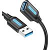 VENTION Prolunga USB 3.0 Cavo Di Prolunga USB A 2 Metri Cavo USB Maschio A Femmina 5 Gbps per Trasferimento Dati Compatibile con Tastiera, Mouse,Stampante, Fotocamera
