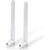 Bingfu Antenna Telecamera WiFi 6 dBi 2,4 GHz 5 GHz 5,8 GHz Bibanda Maschio RP-SMA Bianca per Scheda Rete Senza Fili Router WiFi Adattatore USB Vediocamera Sicurezza Monitor Videosorveglianza