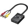 AUTOUTLET Adattatore AV a HDMI Supporto Conversione 16:9/4:3,Composito CVBS Convertitore AV a HDMI 1080P/720P,PAL/NTSC,per Wii/PS1/PS2/N64/Xbox/DVD/VCR/VHS