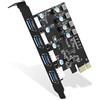 FARBOKO Scheda USB PCI Express 4 porte 5 Gbps, Scheda di espansione USB PCIe per Desktop PC Windows