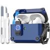 R-fun Compatibile con AirPods Pro 2 generazione (coperchio pop-up auto) con kit di pulizia, per Airpods Pro 2/1 gen (2023/2022/2019), per custodia Airpods Pro (USB-C/Lightning),Blu