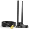 Bingfu Antenna WiFi 2.4GHz 5GHz Bibanda MIMO RP-SMA Maschio 3 dBi | Base Magnetica, Cavo 2 m, per Router, Scheda Rete PCI PCIE Wireless, Scheda PC Fisso, Chiavetta, Adattatori USB, PC Desktop