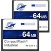 THREE COLOUR DOGFISH Dogfish Compact Flash Scheda di Memoria 64MB 2PACK, Industriale CF Card Tipo I per Attrezzature Industriali, Macchine CNC, Sistemi Embedded e Vecchie Fotocamere