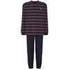 El Búho Nocturno Pigiama Uomo Cotone Lungo Leggero - 100% o Mistura - Intero Manica Lunga Maglia Righe Tasche - Set Due Pezzi Notte Casa Autunno Mezza Stagione, 100% Cotone, Blu 5592, M