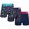 Dedoles Boxer Shorts Uomo & Bambino Mutande Intimo Cotone con Tanti Design Divertenti, Colore: Nero, Disegno: Universo Blu Scuro (Confezione da 3), Taglia: S