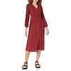 Amazon Essentials Abito Midi con Scollo a V a Maniche Lunghe in Georgette Leggero (Disponibile in Taglie Forti) Donna, Bordeaux, 4XL Plus