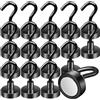 MIN CI 18pcs Calamite Potenti Ganci Magnetici Extra Forti, 20mm Magneti Neodimio, Gancio Magnetico Nero Calamite Neodimio Ganci Cucina