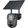 Xega 4G Fototrappola Con Sim Solare Senza Fili, 2K PTZ Telecamera con Batteria e Pannello Solare, Rilevamento Personalizzato,Proiettore/Allarme,Notifiche App Istantanee,IP66 Per Animali (Senza WiFi)