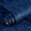 YENHOME Carta Parati Adesiva Muro Blu Decorativo Parete Floccata 60x500cm Carta da Parati Autoadesiva Vintage Velluto Blu per Camera Da Letto Rotolo Adesivo per Mobili Armadio Portagioie