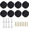 TopHomer Set di 8 morsetti per specchio in lega di zinco per staffa da parete con clip in vetro per bagno con tappi e viti, supporto per mensola in vetro da 3-5 mm/6-7 mm (K190-nero)