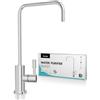 Poveta Rubinetto per Acqua Potabile, Rubinetto Lavello Cucina per Depuratori d'Acqua o Sistema d'Osmosi Inversa, Rubinetto in Acciaio Inossidabile Senza Piombo, Forma di L, Cromo