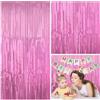 EASYKEENECOM 4 tende con tinsel in lamina, per albero di Natale, compleanni, feste, decorazione palcoscenico (rosa chiaro)