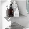 Womamny Mensola angolare per doccia ad angolo, 2 ripiani da bagno, 30 x 19,5 cm, ispessito, acciaio inox