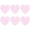 M METERXITY 6 PCS Toppe A Ferro A Forma di Cuore con Strass 4.5cm Rosa Chiaro Appliques Adesivi Cuori con Strass per DIY Riparazione Abbigliamento Scarpe Borsa Cappello