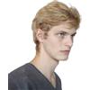 BECUS Parrucche corte da uomo parrucca marrone sfumata bionda per ragazzo maschio capelli corti lisci sostituzione sintetica costume parrucche per capelli naturali di Halloween