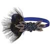 IYOU 1920s Gatsby Headpiece per le donne Blue Feather Flapper fascia Crystal Party Bridal Hair Bands per le donne