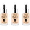 Catrice HD Liquid Coverage Foundation, fondotinta, dura fino a 24 ore, resistente all'acqua e al sudore, effetto seconda pelle, n. 002 Porcelain Beige, nude, opaco, vegano, confezione da 3 (3 x 30 ml)