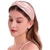 ZLYC Fascia per capelli in seta di gelso elastica con torsione e nodo per capelli da donna (rosa chiaro solido), taglia unica