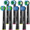 WENS Testine Compatibile con Braun Oral b Spazzolino Elettrico, Ricambio Include 4 Cross, 4 Floss, 4 Precision, e 4 Sensitive (Nero-16pcs)