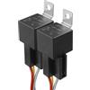 Xibao 2PCS Rele 12V,Universale Auto Fusibile Relè Interruttori di Alimentazione,relè Automobilistico con Presa,SPST Relè Auto Universale,Adatto per Autos,Camion,Furgoni,Moto (12V/4 pin con spina filo)