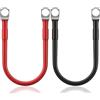 VAGCARS 2 cavi per batteria, 16 mm², cavo per batteria in rame da 12 V, con morsetti ad anello M8, rosso e nero, per auto, camion, moto, camper, marine, solari (M8 16 MM² x 30 cm)