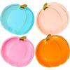 Talking Tables - Set di 8 piatti per Halloween, a forma di zucca, colore arancione, giallo e rosa, usa e getta per feste, autunno, ringraziamento, Il giorno dei Morti
