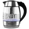 Orbegozo KT 6040 - Bollitore con filtro per il tè, caraffa in vetro rimovibile, manico cool-touch, illuminazione LED, senza BPA, 2200 Watt